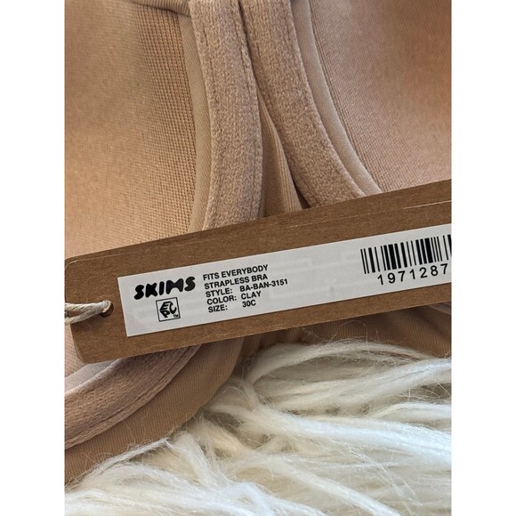 Skims Fits Everybody Strapless Bra Clay Size 30C - Picture 9 of 9